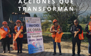 Dan banderazo de obra en calle Abasolo en Tocatlán
